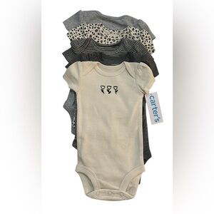 CARTER’S GIRLS 5 PACK BODYSUITS 🌷SHORT SLEEVE SIZE NEWBORN STRIPE FLORAL NWT